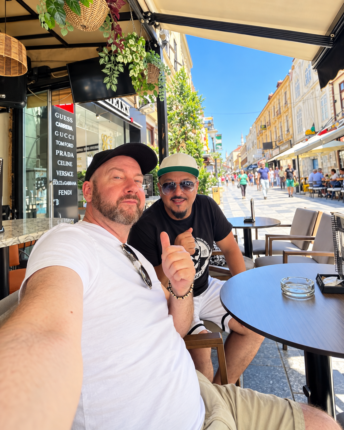 Jens and Zorro on Širok Sokak in Bitola